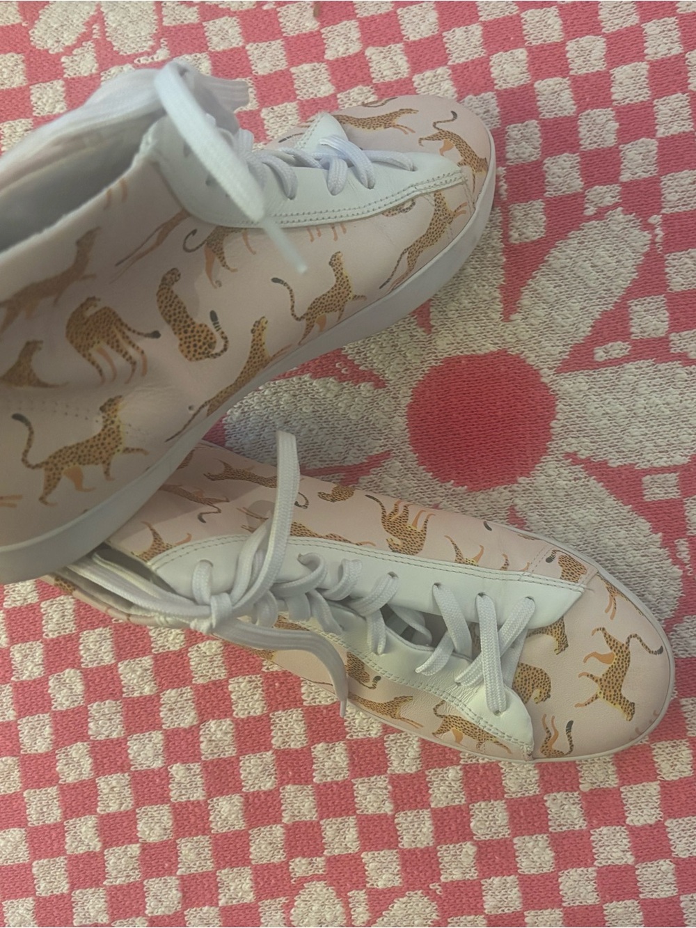 OTBT Pink Sneakers with Gold Leopard Motif